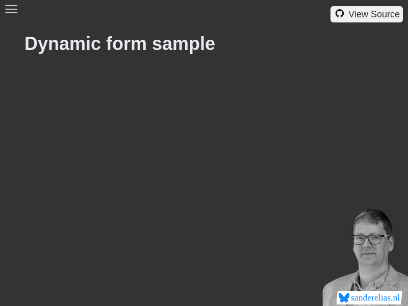Dynamic form sample