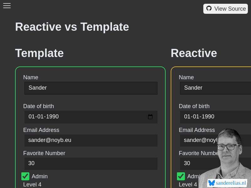 Reactive vs Template